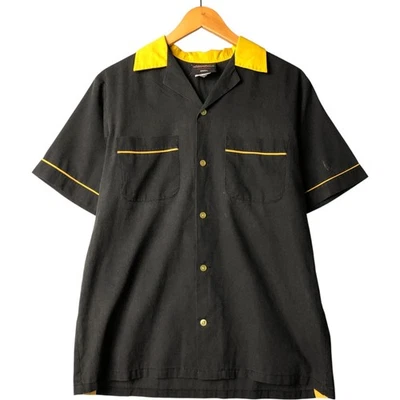 Camisa de boliche vintage Hilton cuello abierto camisa de caja para hombre talla pequeña Foto 1 de 4