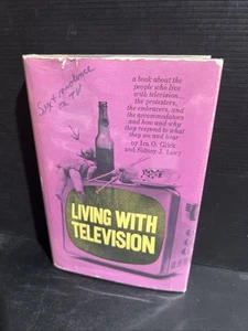 SIGNED 1st Living With Television Ira Glick & Sidney Levy HC Mylar DJ 1962 - Picture 1 of 14