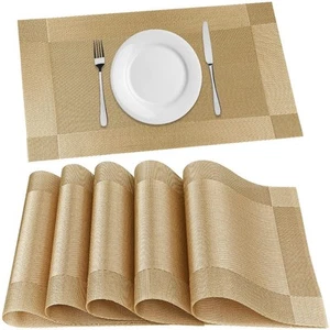 Placemats Set of 6, Place Mats for Kitchen Dining Table, Heat-Resistant Anti-... - Picture 1 of 9
