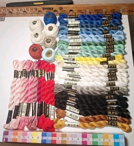 40+ DMC Perle Embroidery Sz 5 Pearl Cotton Thread Solids Skeins Balls - Picture 1 of 9