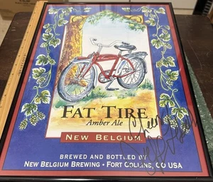 Signierter Jeff Lebesch Fat Tire Ale (Gründer von New Belgium Brewing) gerahmter Druck - Bild 1 von 8
