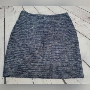 Banana Republic Bleistiftrock Größe 10 aus italienischem Stoff Tweed marineblau & weiß - Bild 1 von 6