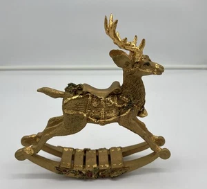Vintage Rentier Gold Schaukel Weihnachten - Bild 1 von 10