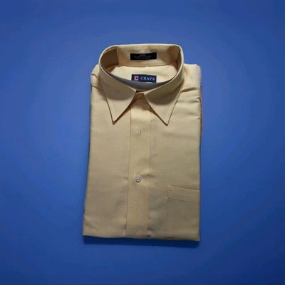 Camisa Chap’s Hombre Mediana 15-15.5 32/33 Lt Amarilla Oxford Manga Larga Abotonada Foto 1 de 4