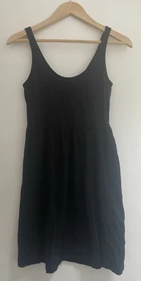 Mini Vestido Sin Mangas H&M Para Mujer Negro Sólido Transparente 100% Algodón Bolsillo S Foto 1 de 4
