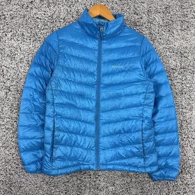 Chaqueta Marmot para mujer azul medio 800 relleno plumón de ganso abrigo acolchado empacable M Foto 1 de 4