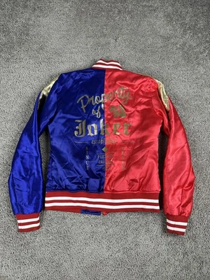 Chaqueta DC Comics Harley Quinn Property of Joker para mujer grande roja azul satinada Foto 1 de 4
