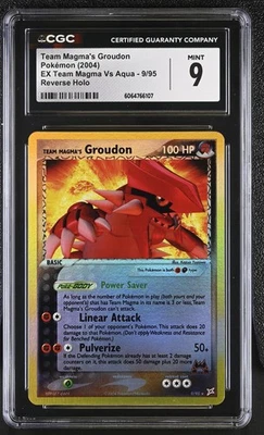 CGC 9 Team Magma's Groudon EX Team Magma Vs Aqua 9/95 Reverse Holo Pokemon Card - Image 1 of 2