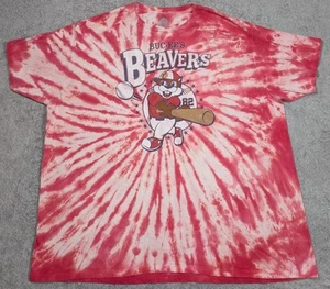 Buc-ees Hemd Herren 2XL rot weiß Buc-ees Biber Baseball Distressed Batik - Bild 1 von 5