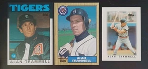 1986 #130, 1987 #687 & 1988 Mini League Leader Topps Alan Trammell Lot - Picture 1 of 5