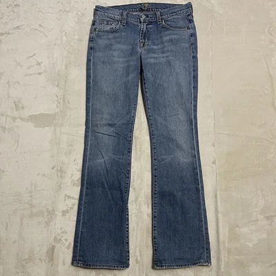 Pantalones de mezclilla 7 For All Mankind para mujer talla 30 bootcut lavado oscuro tiro bajo azul Foto 1 de 4