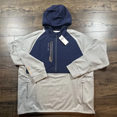 Pullover polar RLX Ralph Lauren para hombre XL azul marino/gris media cremallera golf bloques de colores Foto 1 de 4