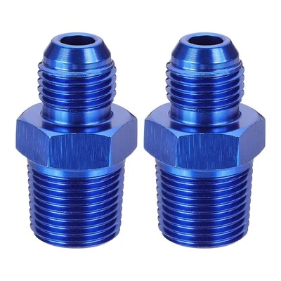 2pcs AN6 Male Flare to 3/8" NPT Pipe Fitting, Aluminum Straight Coupler, Blue - Imagem 1 de 4