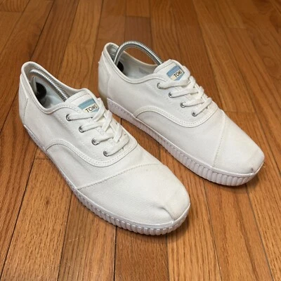 Toms Shoes Womens 10 Cardones Indio Casual Sneakers 10015257 White Canvas - Image 1 of 4