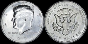 1971-P Kennedy Half Dollar No Mint Mark. Greased Light FG Error. BU. - Picture 1 of 6
