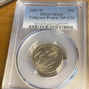 2020 W Tallgrass Prairie - West Point Mint V75 MS-64 Washingtion Quarter PCGS - Picture 1 of 3