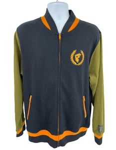 Famous Stars and Straps Black Green Full Zip Varsity Letterman Jacket Size Large - Picture 1 of 10