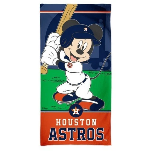 HOUSTON ASTROS MICKEY MOUSE SPECTRA BEACH TOWEL 30"X60" COTTON PLUSH DISNEY Cover