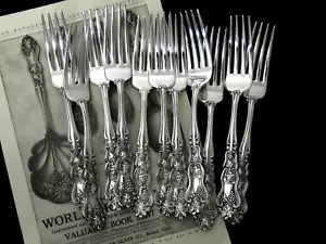 ❤️ MOSELLE AMERICAN SILVER LUNCH FORK 7” ART NOUVEAU c.1906- SOLD BY PC - Picture 1 of 9