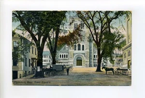 Postal antigua Plymouth MA Mass 1909, gente, vagón de entrega Country Produce - Imagen 1 de 2