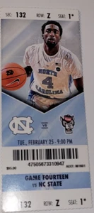 UNC vs NC State Wolfpack Basketball Ticket Stub February 25, 2020 - Picture 1 of 2