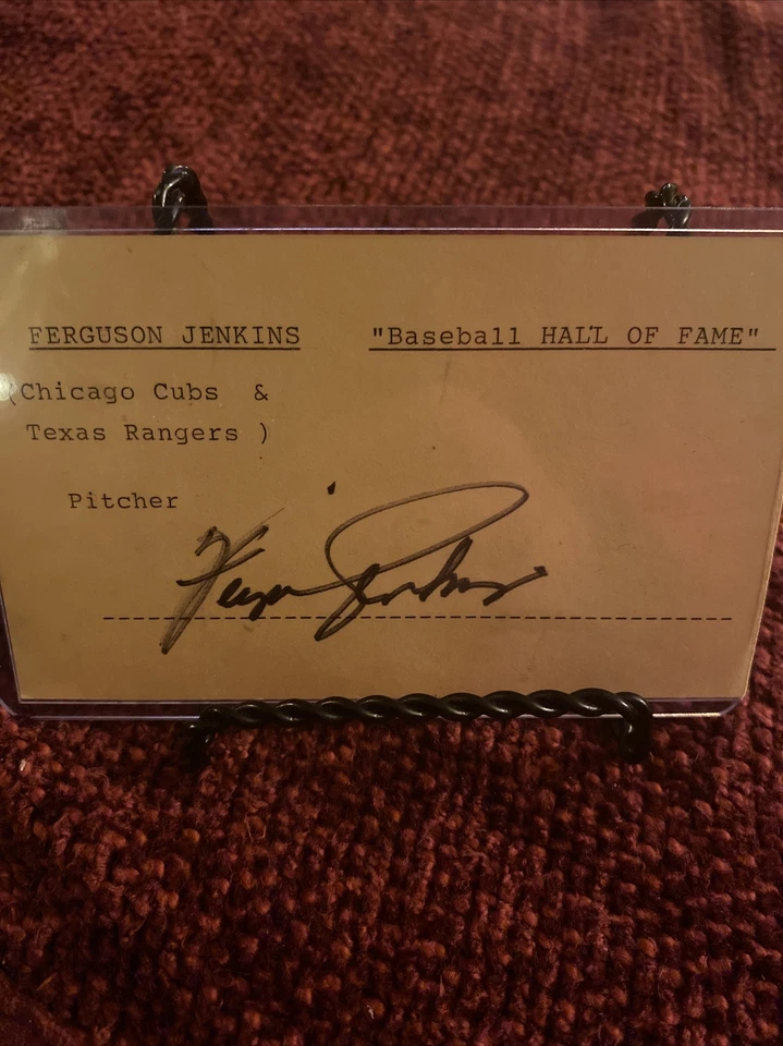 FERGIE JENKINS SIGNED 3x5 INDEX CARD MINT AUTOGRAPHED CY YOUNG HOF - Image 1 of 1