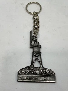 Souvenir Key Chain of th Alpena Lighthouse on Lake Huron - Picture 1 of 4