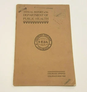 1905 Annual Report of the Department of Public Health Book Colorado Springs - Bild 1 von 10