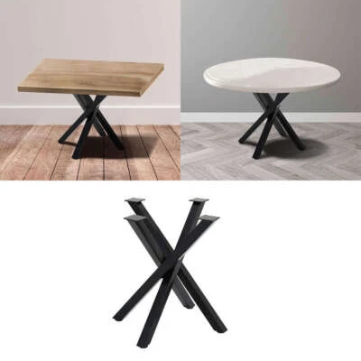 Industrial Steel Table Legs Cross Support Feet for Round/Rectangle Coffee Table - Image 1 of 4
