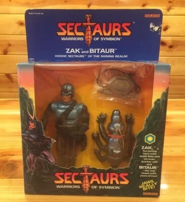 Sectaurs Zak and Bitaur Warriors of Symbion de Coleco ¡Nuevo en Caja 1984 Juguetes de los 80! Foto 1 de 4