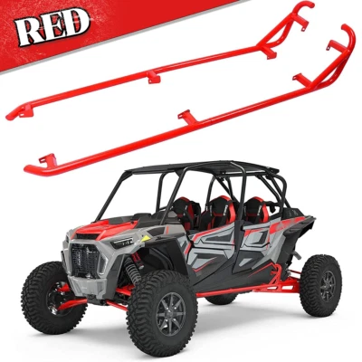 Red Nerf Bars Rock Sliders for 2014-2023 Polaris RZR XP 4 900 1000 Turbo 4-Door - Image 1 of 4