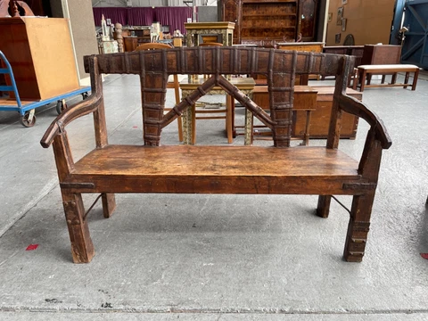 Wood and Iron Bench from India Cover