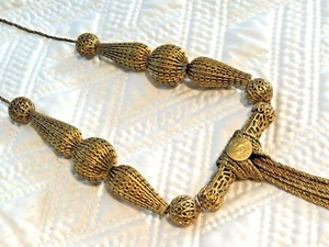 RARE Vintage Sarah Cavender Metalworks Draped Long Tassel Chain Brass Necklace - Picture 1 of 12