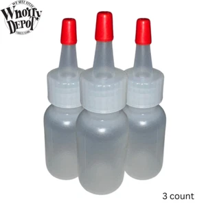 Plastic Round Bottles With Yorker Caps Squeeze Dispense 1oz 3PCK Crafts Baking - Picture 1 of 5