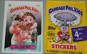 Carta Garbage Pail Kids 1986 4° serie #161b "HY GENE" + 1 confezione vuota - Foto 1 di 4