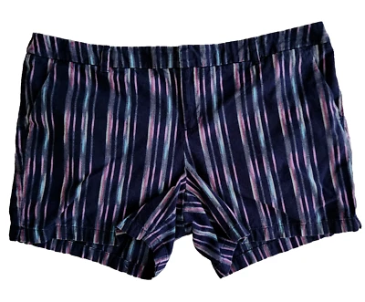 Pantalones Cortos Merona Para Mujer 16 Ombre Rayas Algodón Tiro Medio Azul Gris Rosa 40 x 5 Foto 1 de 4