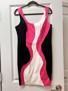 Nine West Color Block Sleeveless Sheath Stretch Dress Sz 6 Pink White Black NWT - Picture 1 of 6