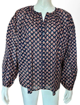 Blusa Chelsea & Violeta $78 Floral 100% Algodón Top Abotonada Frontal Talla L Nueva con Etiquetas  Foto 1 de 4