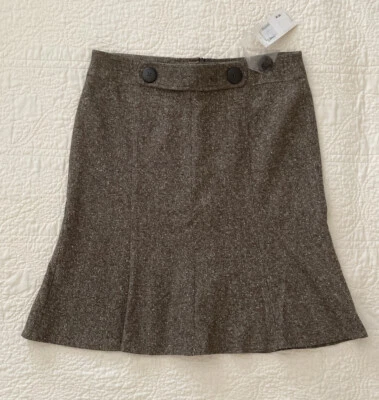 NUEVA Falda To The Max Para Mujer Talla 6 Tweed Calce y Acampanada Marrón Forrada Nueva Con Etiquetas Foto 1 de 4