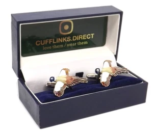 Pheasant Bird in Flight Water Colour Shooting Game Keeper Gift CUFFLINKS DIRECT - Picture 1 of 9