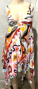 Emilio Pucci Vintage Runway Silk Signature Print Silk Hi Low Dress US 2 4 IT 40 - Picture 1 of 4