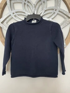J. Crew Crewcuts Boys Navy Blue Roll Neck Classic Sweater Size 10 - EUC - Picture 1 of 4