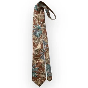 Oscar de la Renta Vintage 80s Deadstock "Silk Medallions" Rosy Beige Neck Tie - Picture 1 of 10