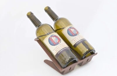 Mesa de encimera veneciana di prima usa estante para vino 2 botellas de metal corten Foto 1 de 3