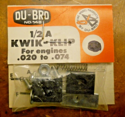 DUBRO #148 1/2A KWIK-KLIP GLOW PLUG CLIP FOR .020 TO .074 MODEL ENGINES (NEW) - Image 1 of 4