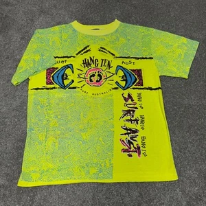 Vintage Hang Ten Shirt Men Large Surf Skate Australia 90s AOP All Over Print - Picture 1 of 14