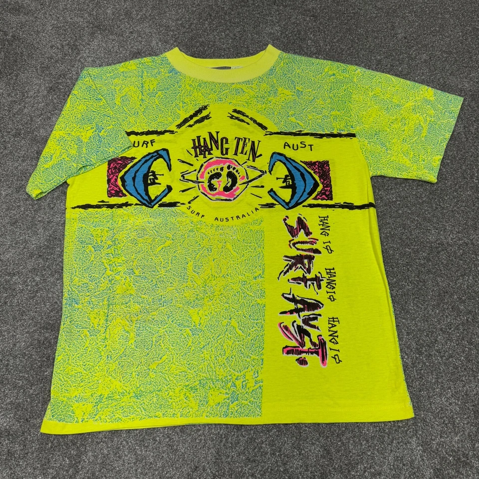 Vintage Hang Ten Shirt Men Large Surf Skate Australia 90s AOP All Over Print - Image 1 of 4