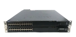 Lot of 2 Juniper EX4200-24P 24 Port PoE 10/100/1000 Switches 1x EX-PWR-600-AC - Picture 1 of 8