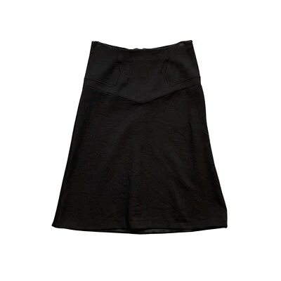 Saia Diane von Furstenberg Feminina 6 Preta Lã Seda Fecho com Zíper Elástico Midi - Imagem 1 de 4