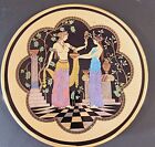 Vtg Greece 24K Gold Wall Plate 10? Decorative Adis - Half Nude Woman And Servant